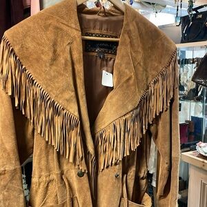 Brown suede leather jacket